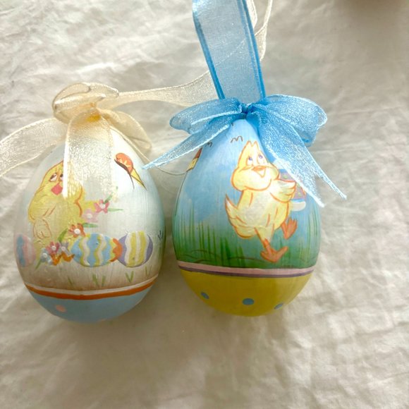 39 Assorted Hanging Easter Egg Ornaments Decorations Pastel Ribbon Spring - Picture 8 of 14